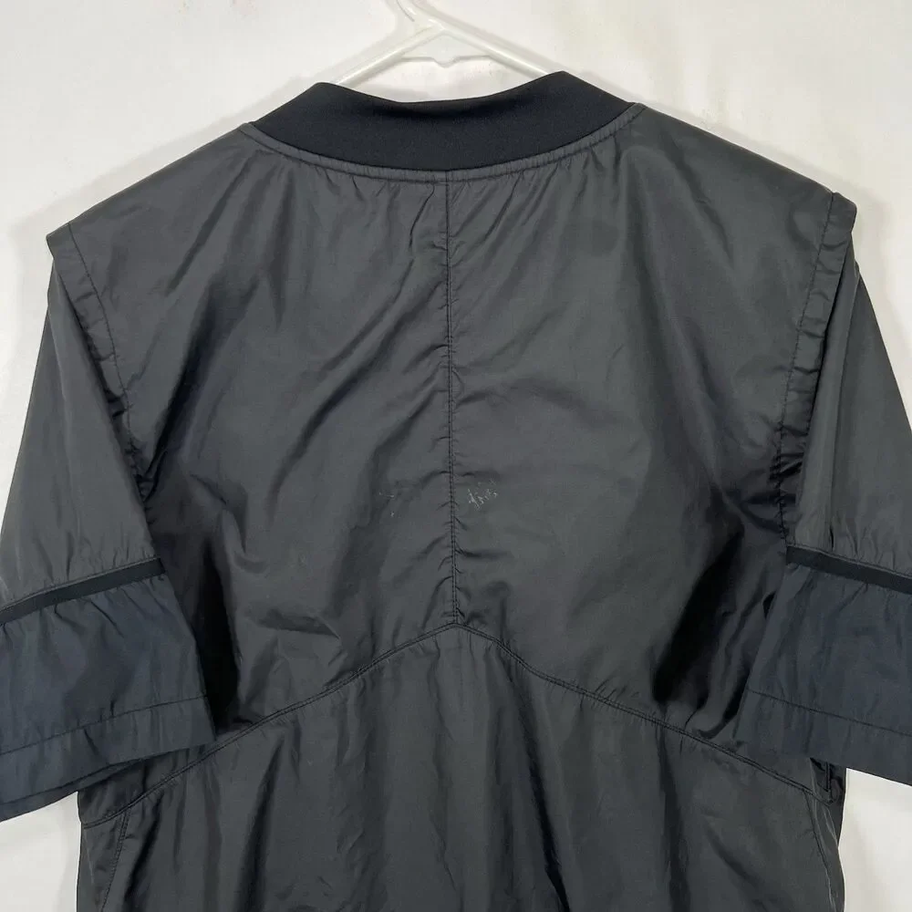 Nike Short Sleeve 1/4 Zip Woven Coaches Jacket Mens Size Small Black Windbreaker